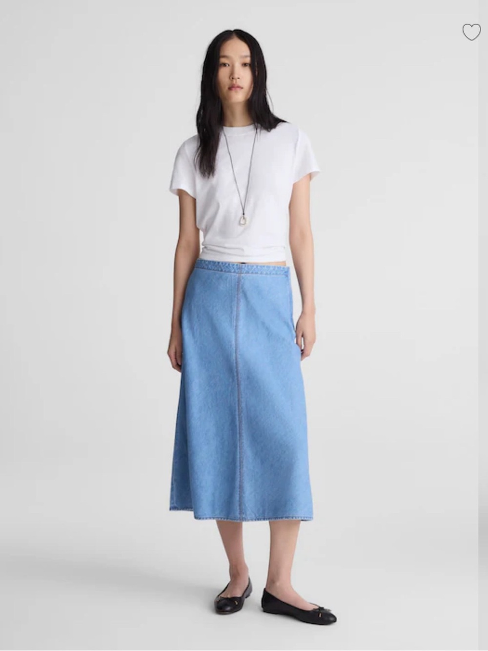 Madewell Airy Denim Slip Midi Skirt size 31
